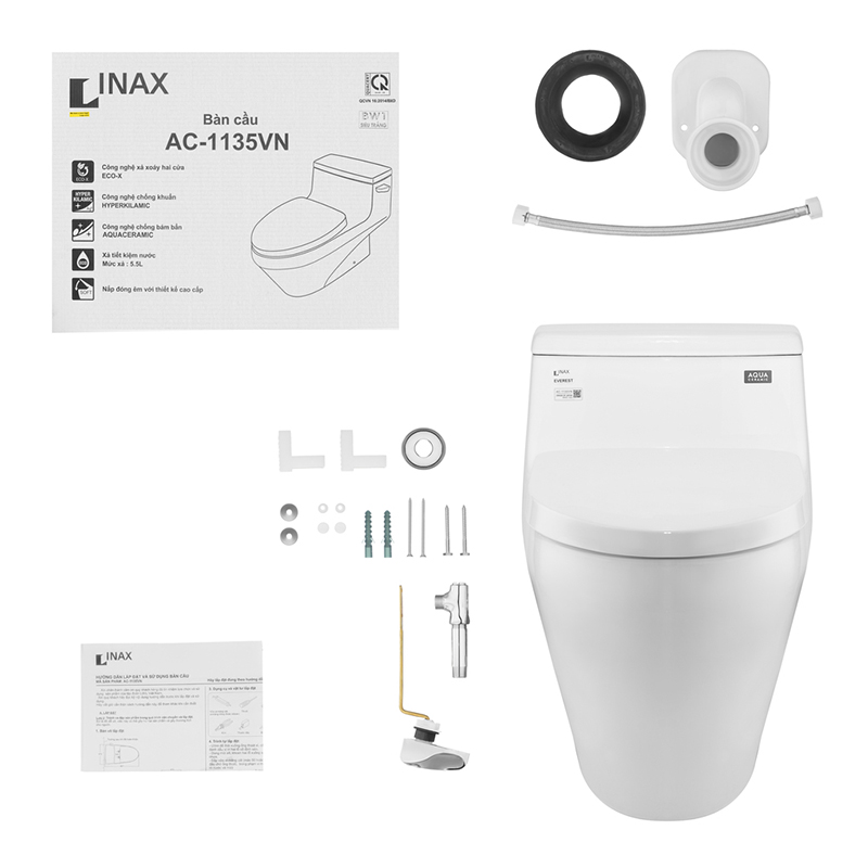 Bồn Cầu INAX AC-1035VN (AC1035VN) 1 Khối Aqua Ceramic