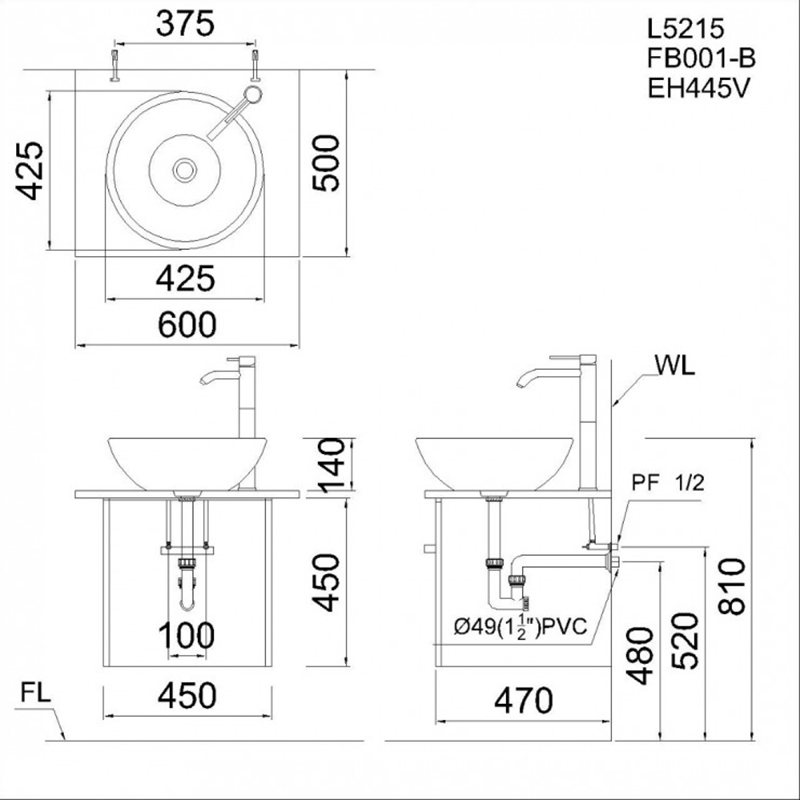 Lavabo Đặt Bàn Caesar L5215