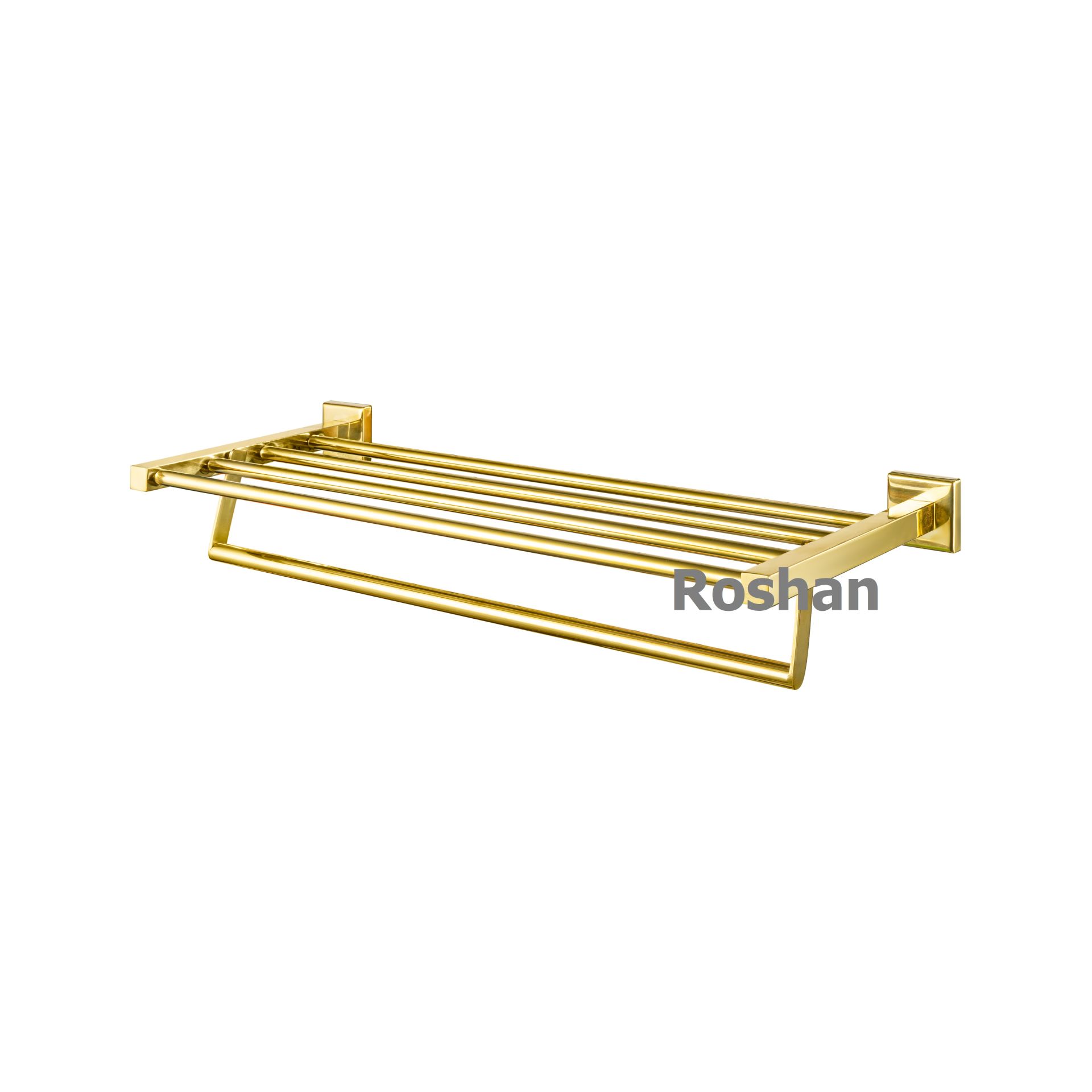 Máng khăn Đa Năng Cố Định 1 tầng có tai treo Roshan Premium Gold RMK-CD-01G
