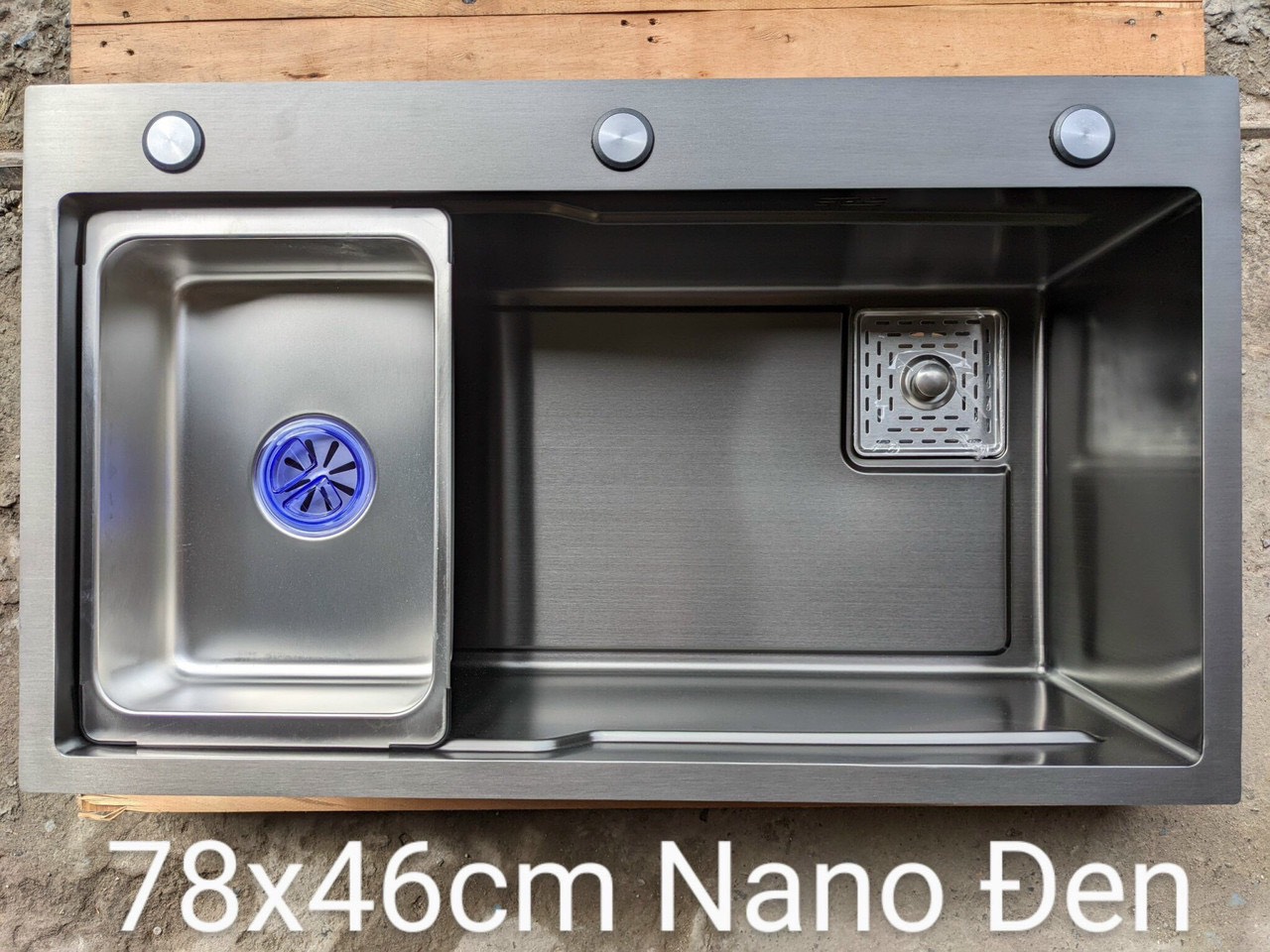 Chậu chén 1 hố nano đen