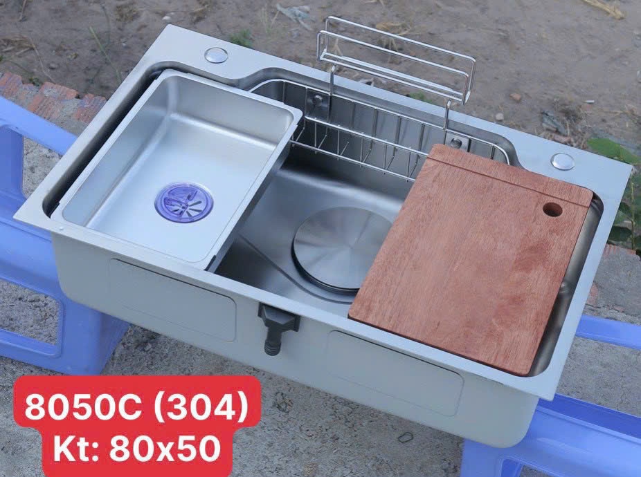 Chậu rửa chén 1 hố 8050C inox 304