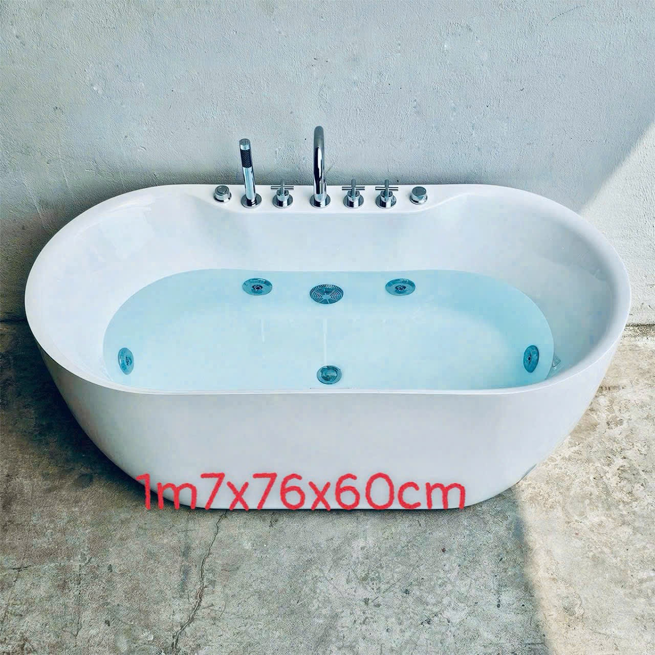 Bồn tắm nằm có massage kèm vòi (170x76x60)