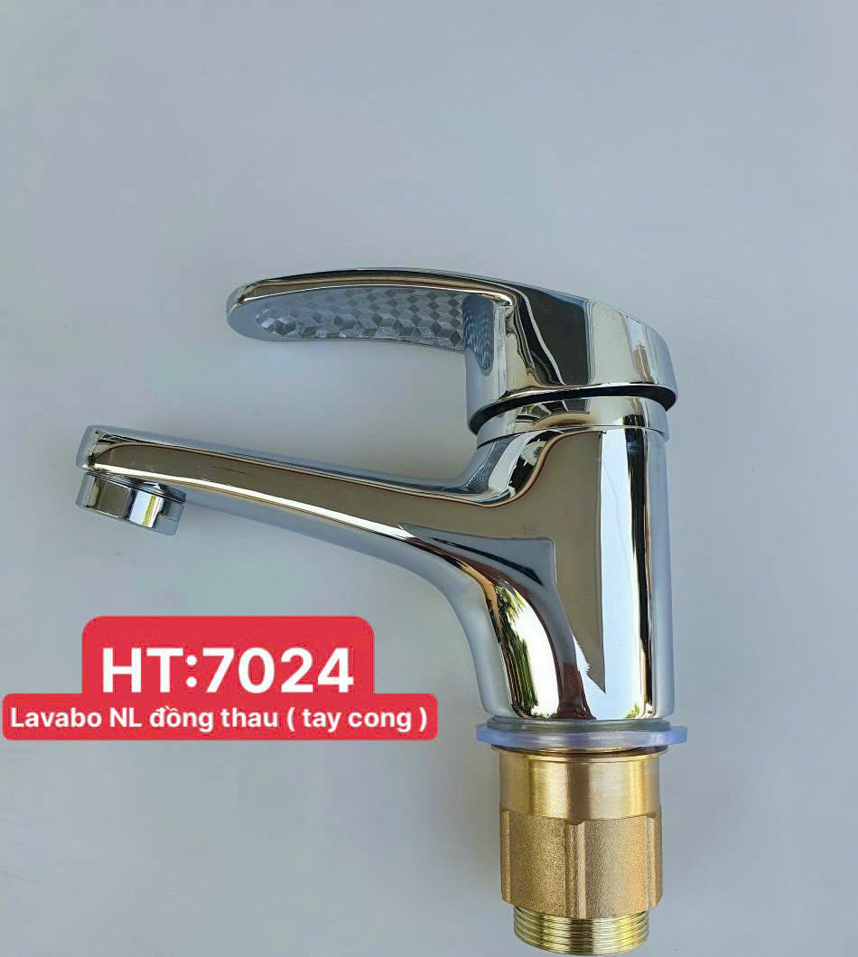 Vòi lavabo nóng lạnh crom bóng 