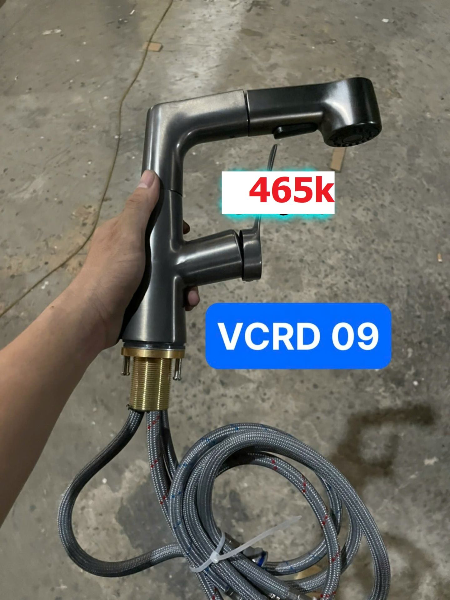 Vòi chén rút Lạnhdây xám