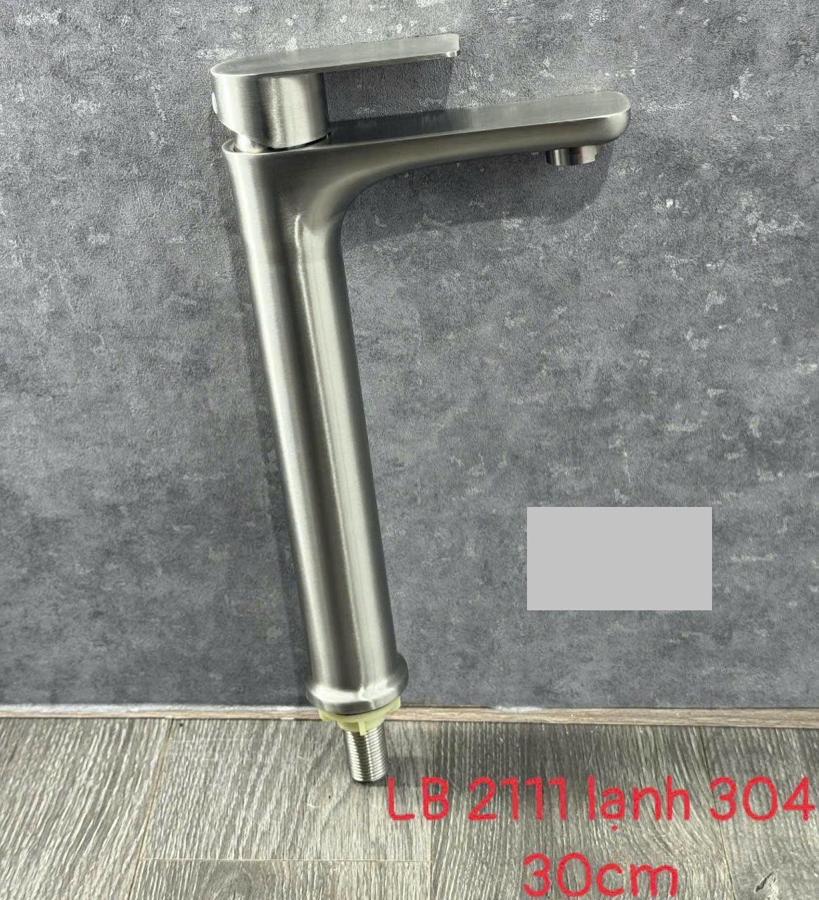Vòi lavabo Lạnh cao inox 304 mờ 2111