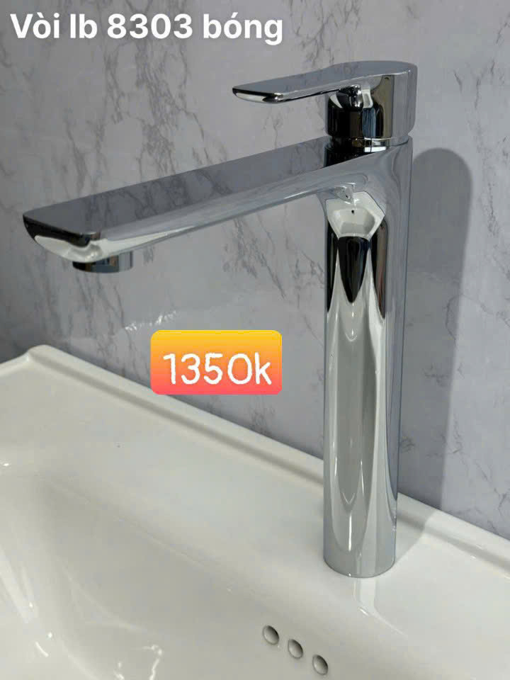 Vòi lavabo nóng lạnh đồng crom bóng 8303