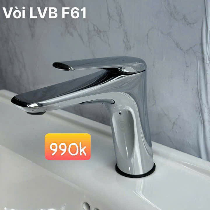 Vòi lavabo nóng lạnh đồng crom F61