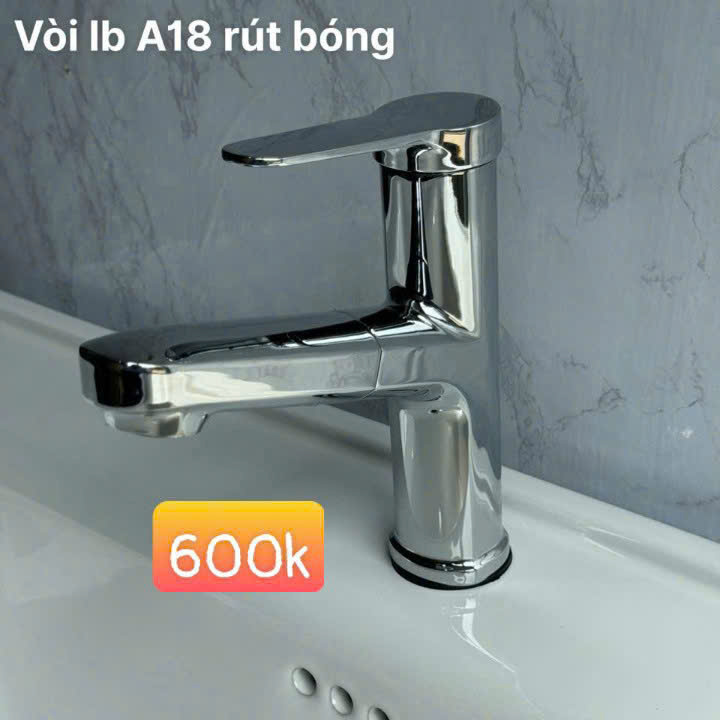 Vòi lavabo nóng lạnh rút đồng crom A18