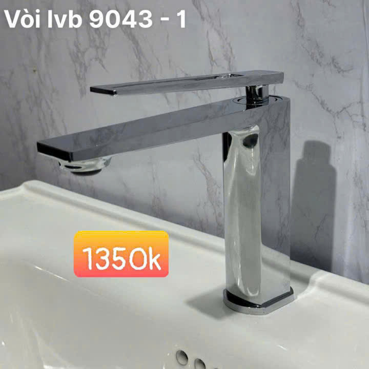 Vòi lavabo nóng lạnh đồng crom 9043-1
