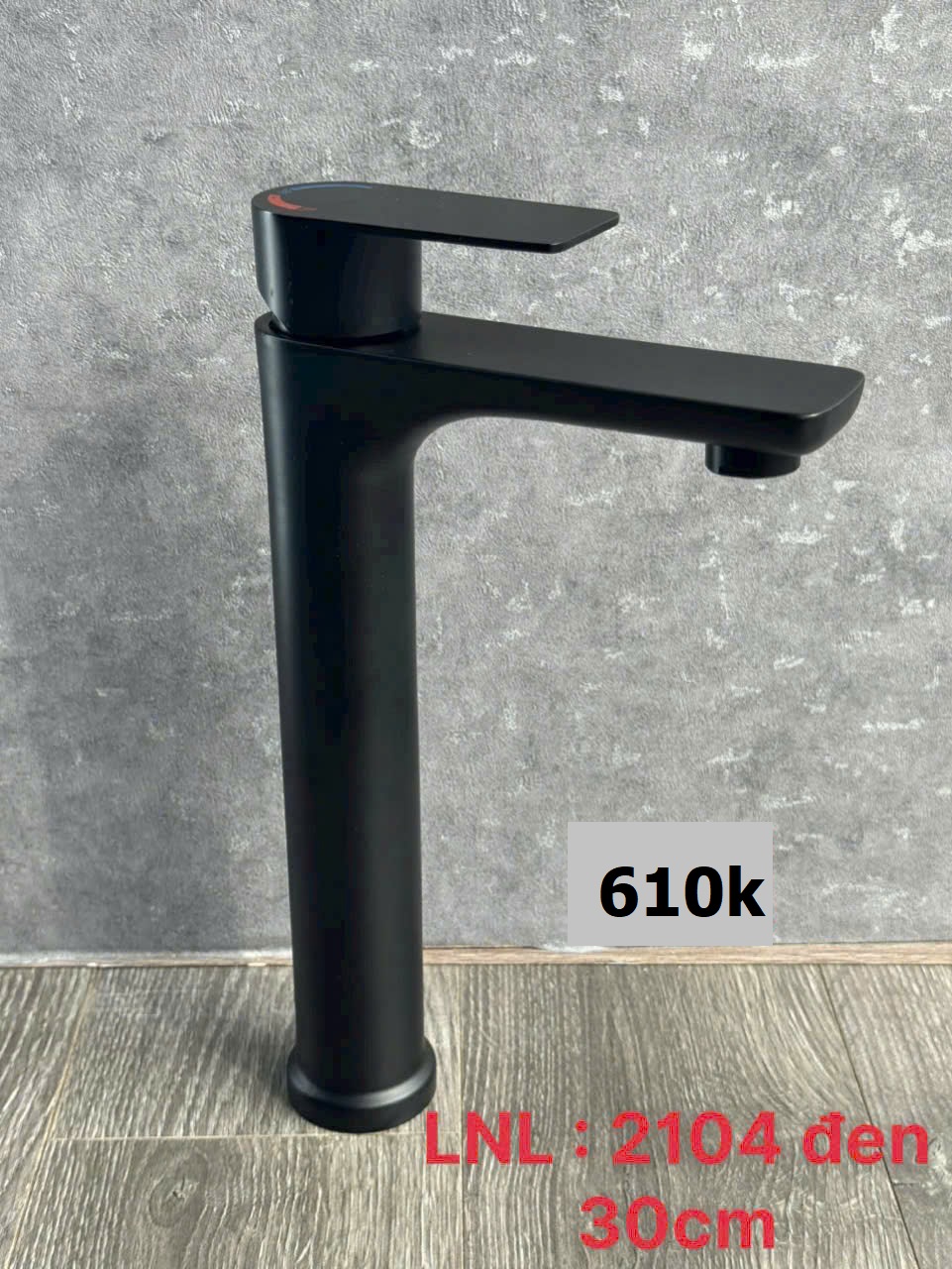 Vòi lavabo nóng lạnh sơn đen 2104