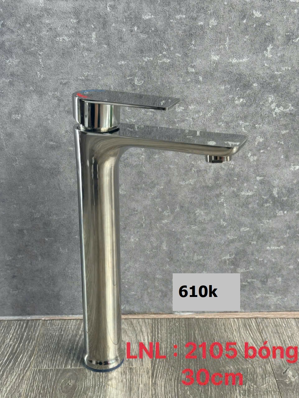 Vòi lavabo nóng lạnh inox bóng 2105