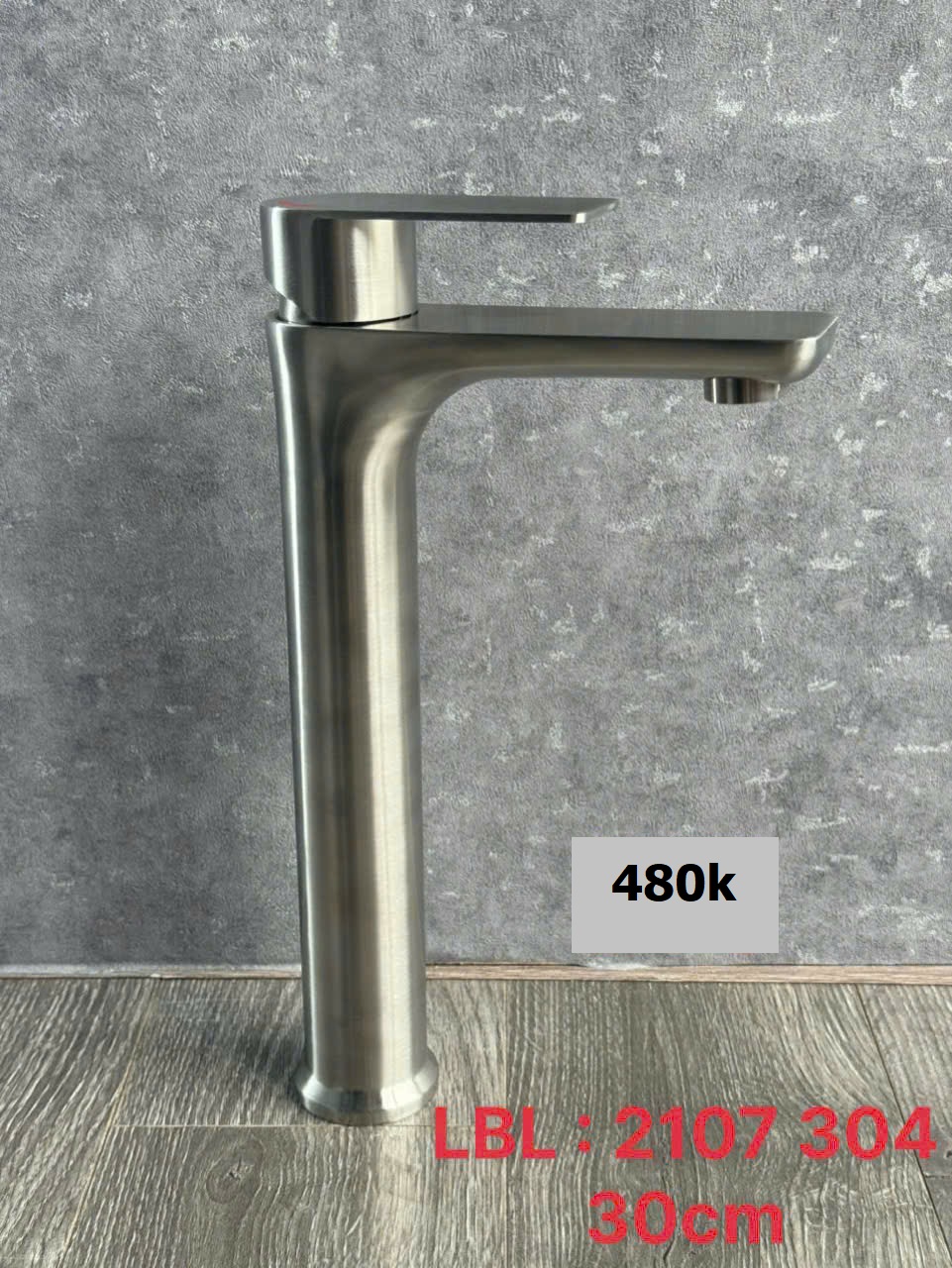 Vòi lavabo nóng lạnh inox mờ 2107
