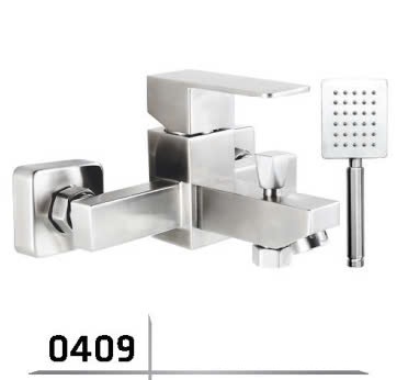 Bộ sen nóng lạnh củ tay cầm inox 304 mờ 0409