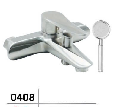Bộ sen nóng lạnh củ tay cầm inox 304 mờ 0408