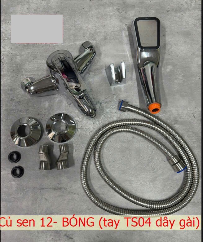 Bộ sen nóng lạnh củ tay cầm đồng crom 