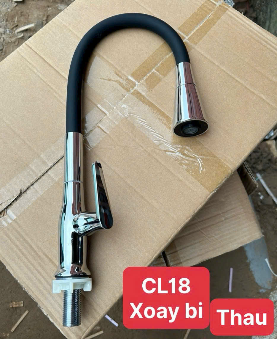 Vòi chén Lạnh đồng mạ dây cao su CL18