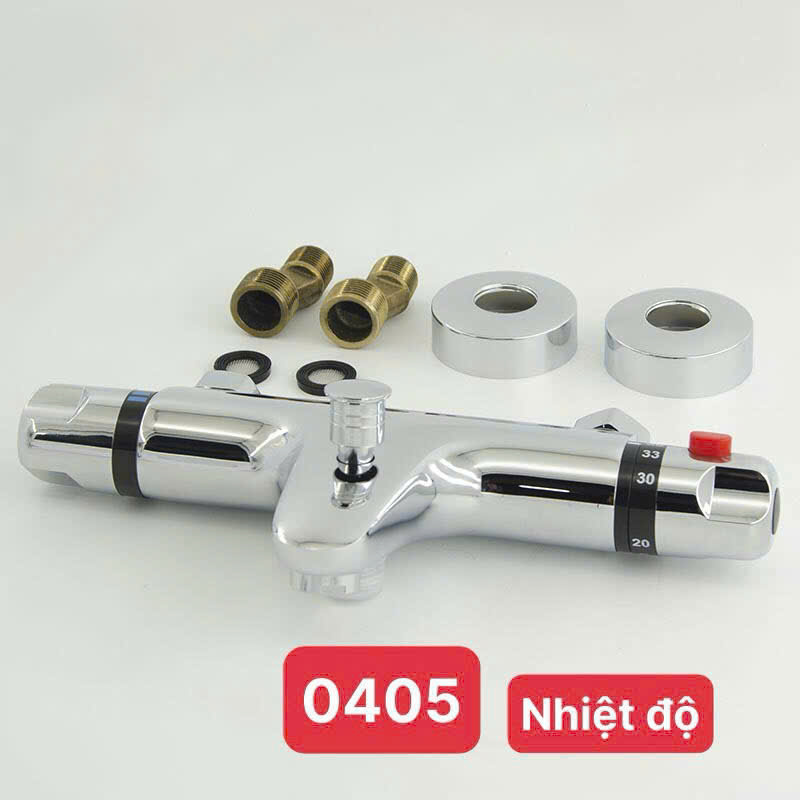 Bộ sen củ nóng lạnh đồng crom nhiệt độ