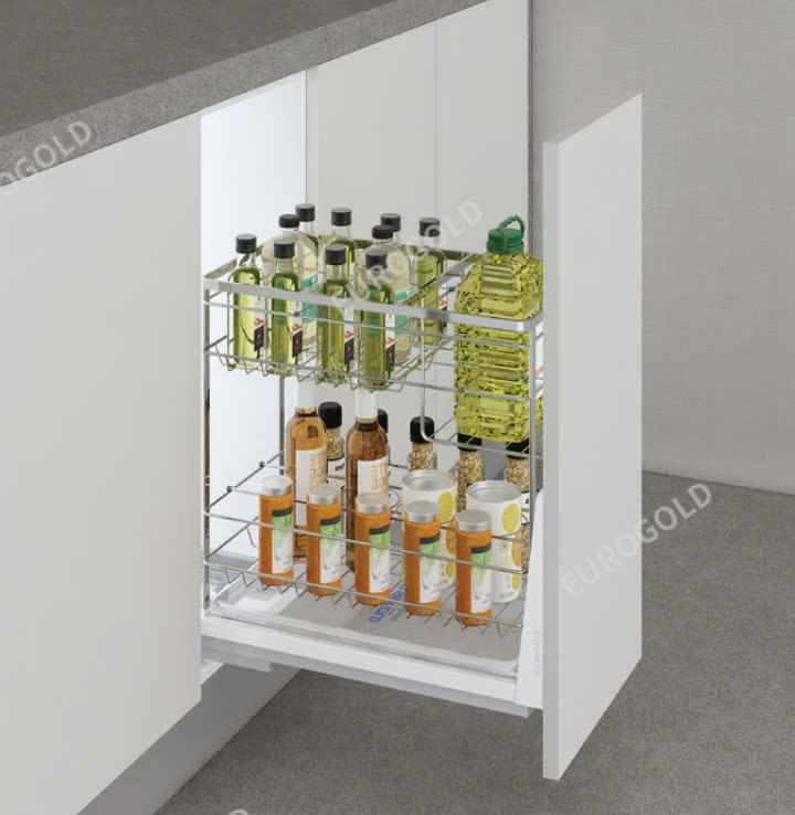 Kệ gia vị inox nan dẹt Eurogold hệ dẫn hướng chống rung