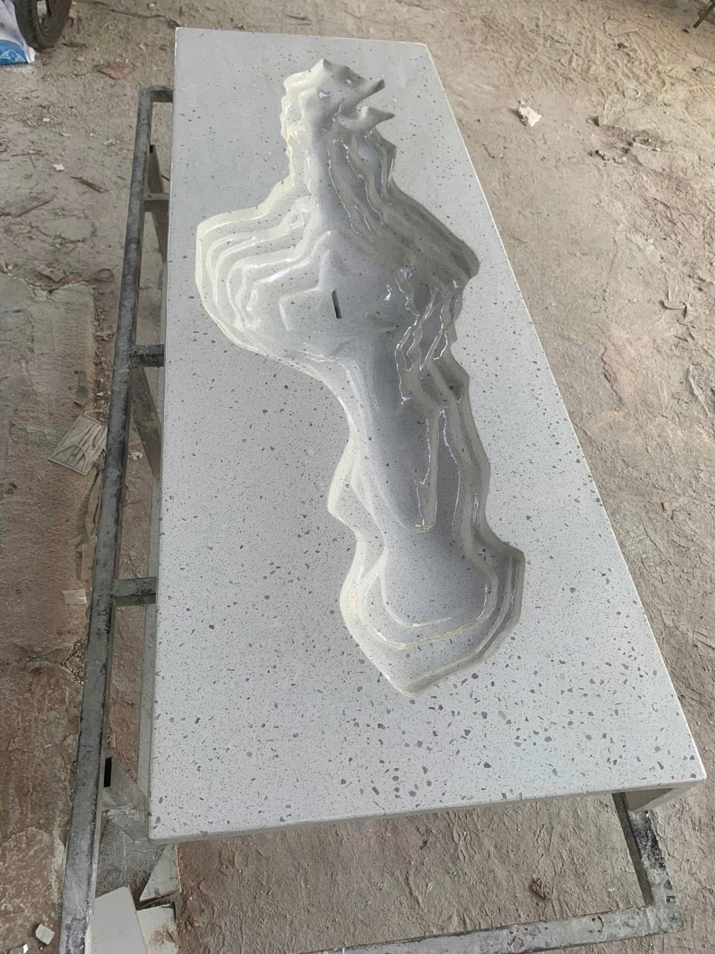 Chậu lavabo bê tông đá mài 