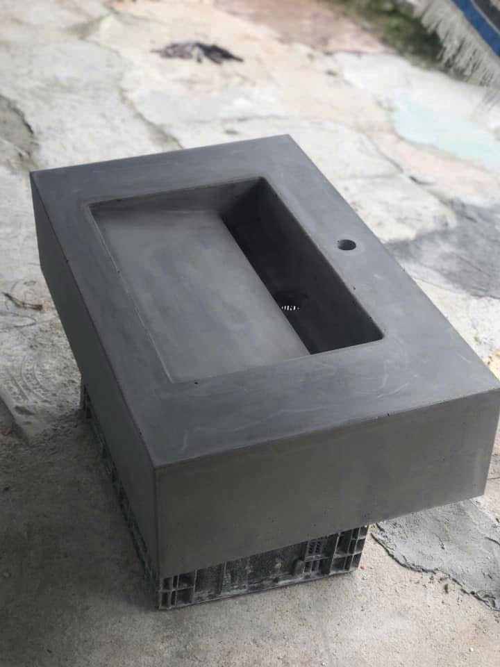 Lavabo bê tông đá mài terrazzo