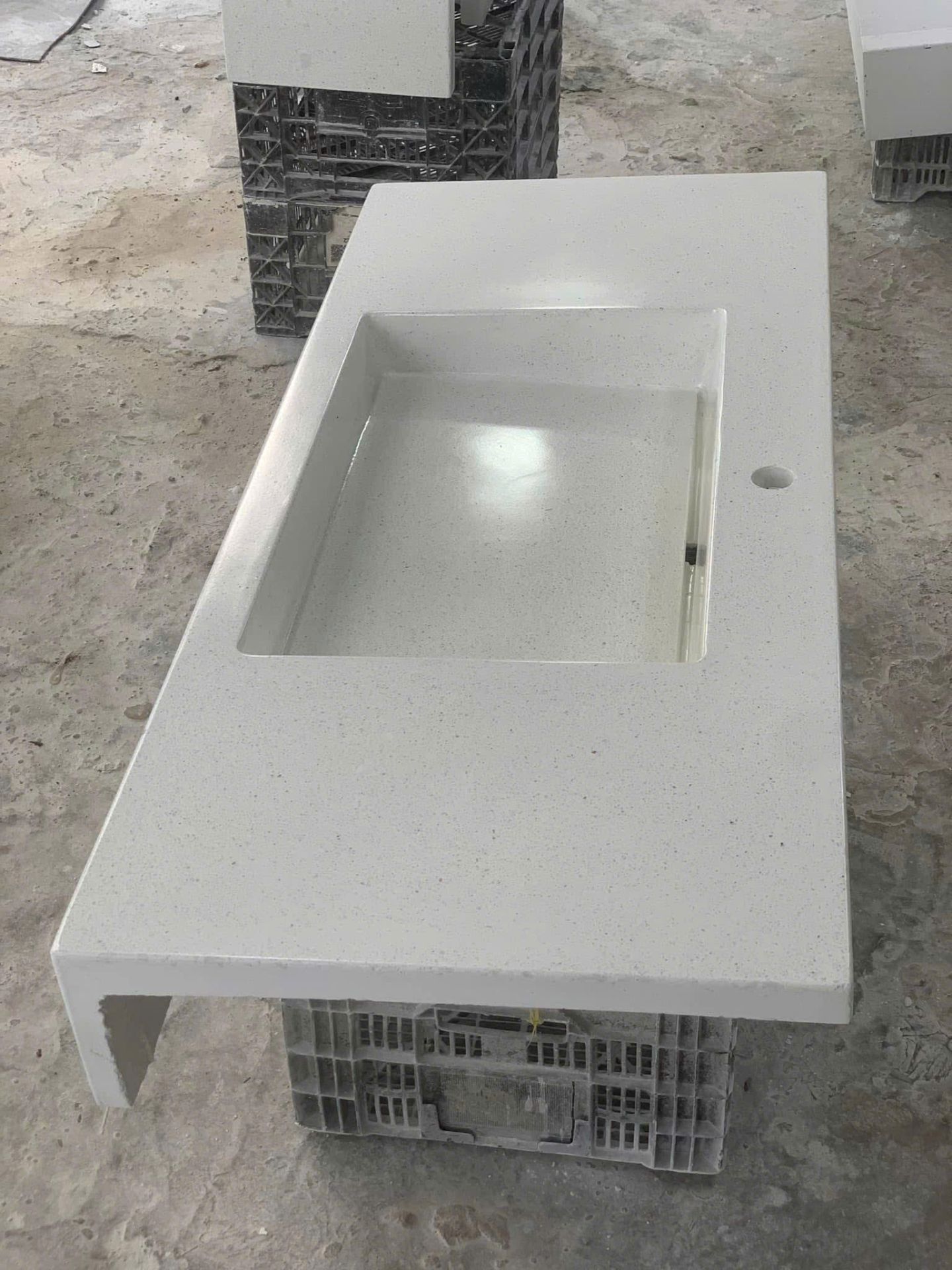 Chậu lavabo bê tông đá mài terrazzo
