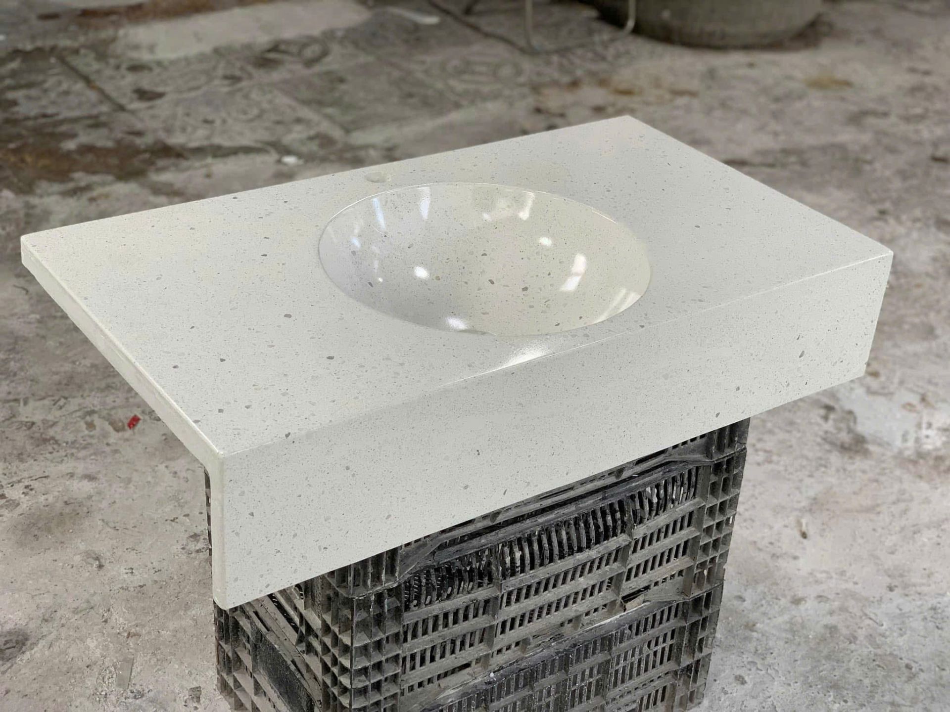 Chậu lavabo bê tông đá mài terrazzo 6