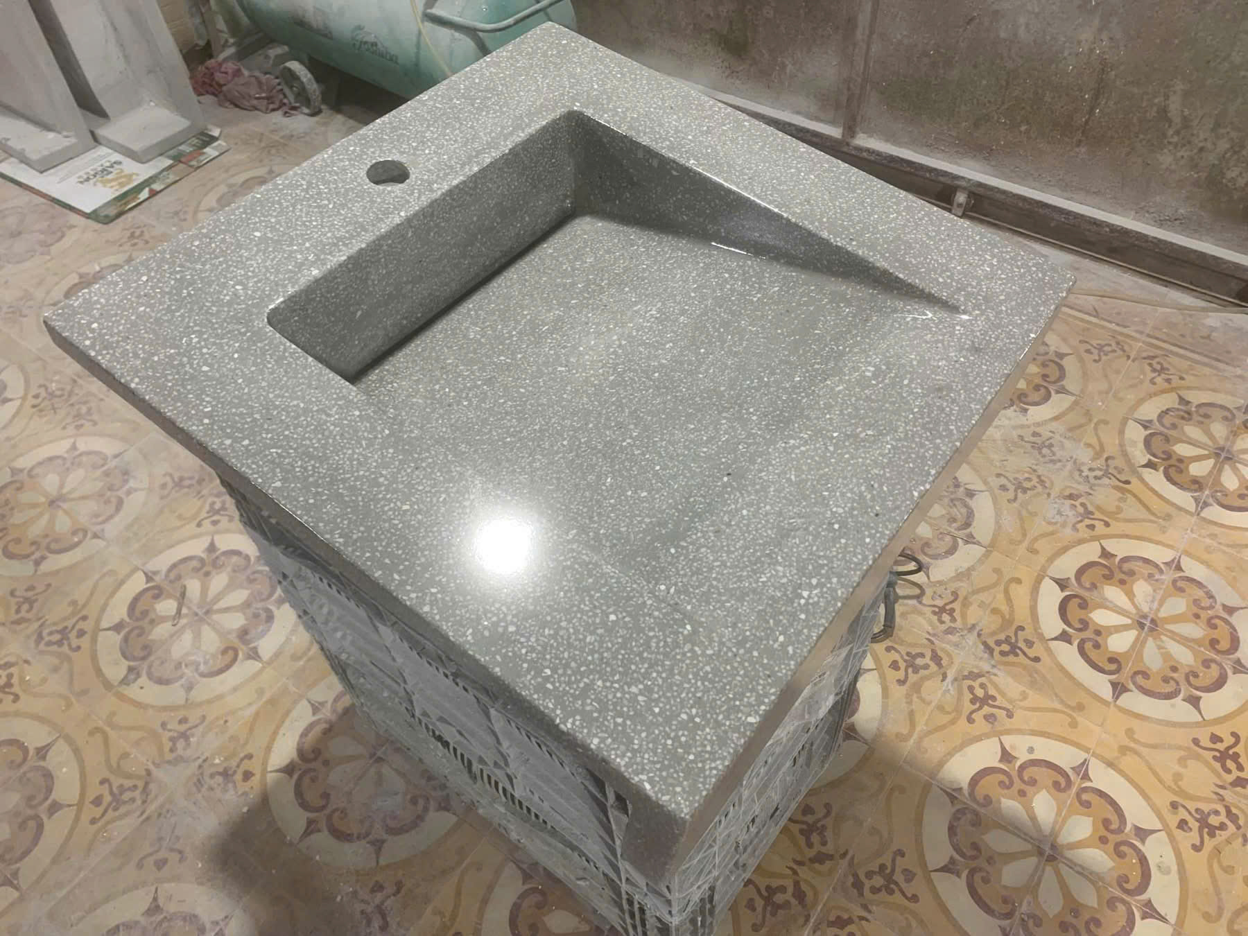 Lavabo bê tông đá mài terrazzo ..