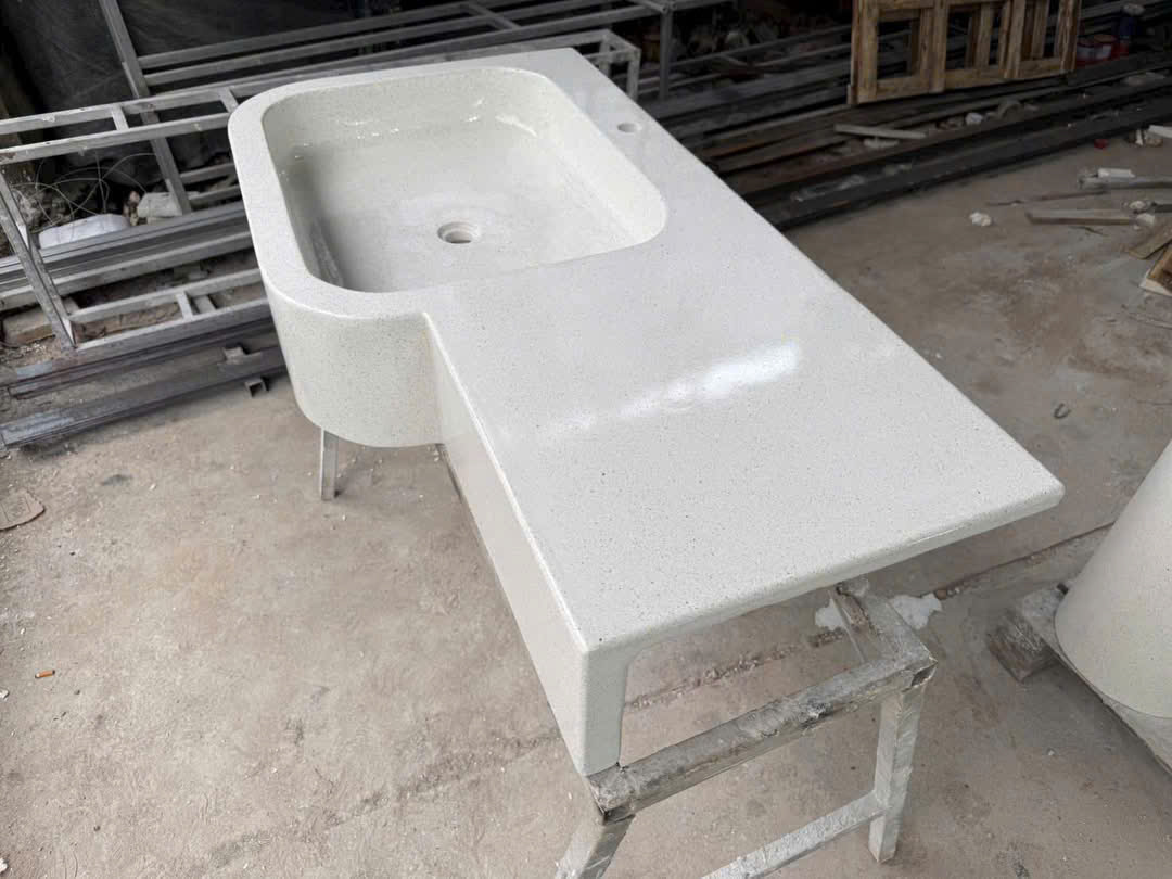 Lavabo bê tông đá mài terrazzo loại dài