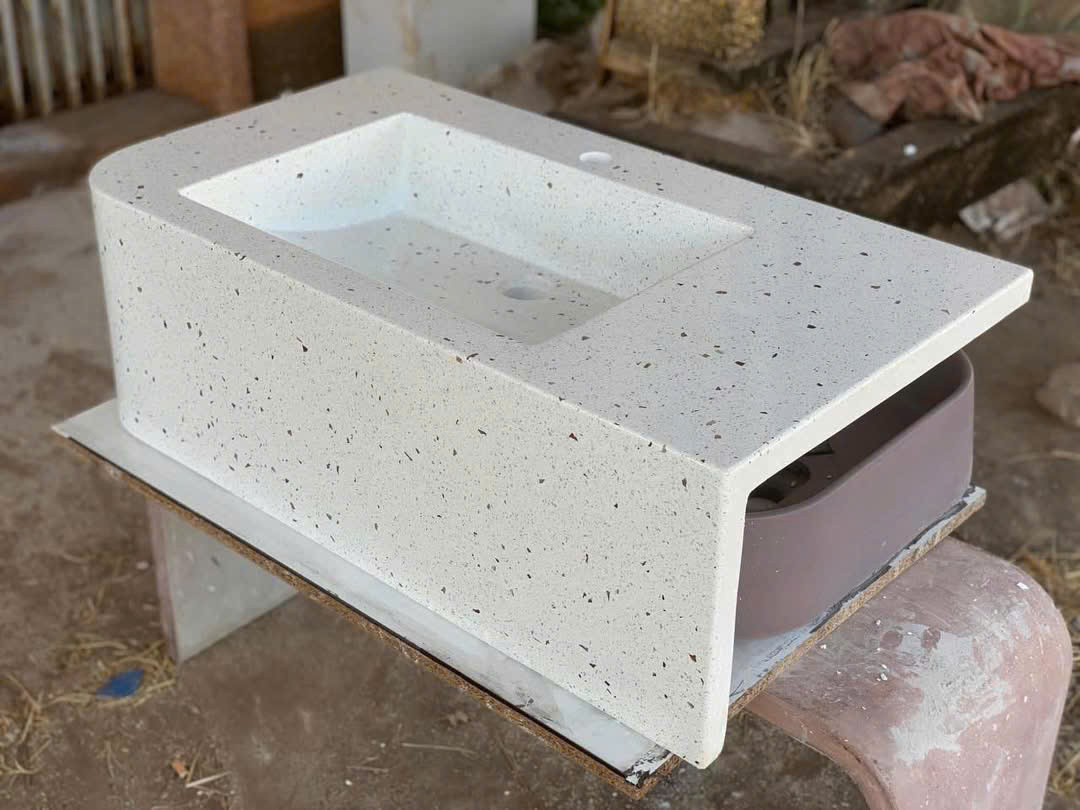 Lavabo bê tông đá mài terrazzo 1